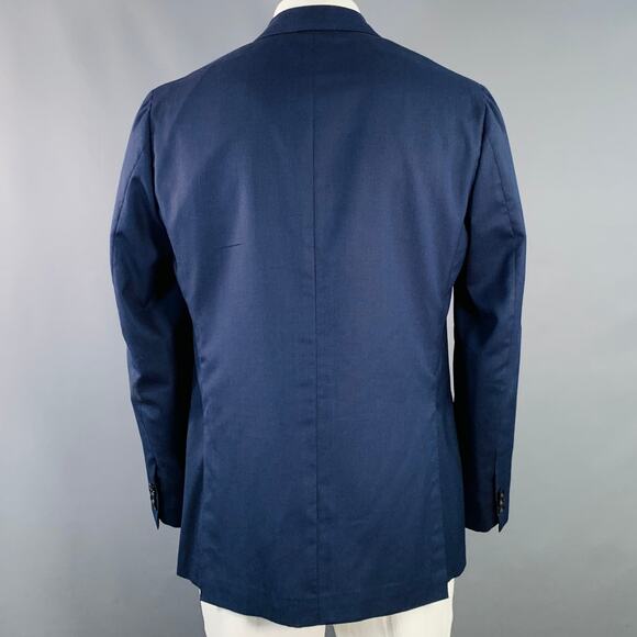 SARTORIO Size 44 Regular Navy Wool Notch Lapel Sport Coat - Picture 3 of 8